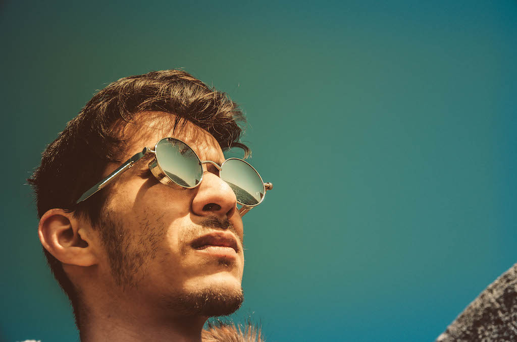 Wearing sunglasses on a sunny day Sunglasses